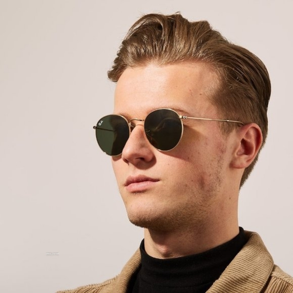 RayBan Round Metal RB3447 Green Lens New - Picture 13 of 14
